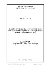 Nghiên cứu đặc điểm sinh trưởng, phát triển và một số biện pháp kỹ thuật trồng hoa lily tại Ba Bể-Bắc Kạn