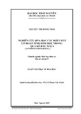 Nghiên cứu hóa học các hợp chất có hoạt tính sinh học trong quả ké đầu ngựa (Xanthium Strumarium l.)