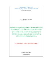 Nghiên cứu một số đặc điểm cấu trúc rừng cây thấp trên núi cao vùng giáp ranh giữa vườn quốc gia bi doup- Núi bà, tỉnh lâm đồng và công ty trách nhiệm hữu hạn một thành viên Lâm Sản, tỉnh Khánh Hoà
