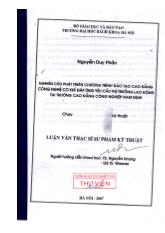 Nghiên cứu phát triển chương trình đào tạo cao đẳng công nghệ cơ khí đáp ứng yêu cầu thị trường lao động tại trường Cao đẳng Công nghiệp Nam Định