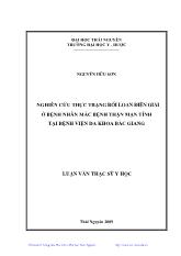 Nghiên cứu thực trạng rối loạn điện giải ở bệnh nhân mắc bệnh thận mạn tính tại bệnh viện đa khoa Bắc Giang