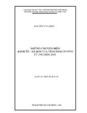 Những chuyển biến kinh tế - Xã hội của tỉnh Bình Dương từ 1945 đến 2005