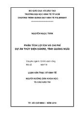 Phân tích lợi ích và chi phí dự án thủy điện ĐăKre, tỉnh Quảng Ngãi