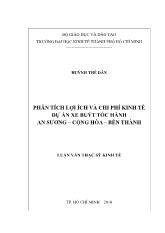 Phân tích lợi ích và chi phí kinh tế dự án xe buýt tốc hành An Sương – Cộng Hòa – Bến Thành
