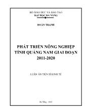 Phát triển nông nghiệp tỉnh Quảng Nam giai đoạn 2011 - 2020