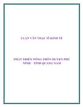 Phát triển nông thôn huyện Phú Ninh – tỉnh Quảng Nam