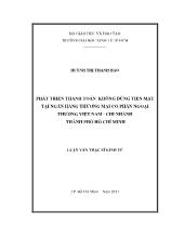 Phát triển thanh toán không dùng tiền mặt tại ngân hàng thương mại cổ phần ngoại thương Việt Nam - Chi nhánh Thành Phố Hồ Chí Minh