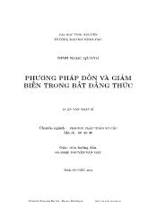 Phương pháp dồn và giảm biến trong bất đẳng thức