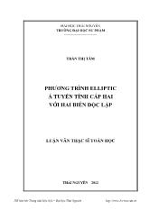 Phương trình Elliptic á tuyến tính cấp hai với hai biến độc lập