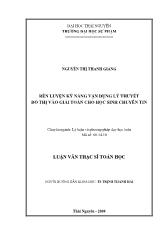 Rèn luyện kỹ năng vận dụng lý thuyết đồ thị vào giải toán cho học sinh chuyên tin