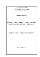 Sli, lượn và lễ hội Oóc Pò của người Nùng Phàn SLình ở Hoà Bình - Đồng Hỷ - Thái Nguyên