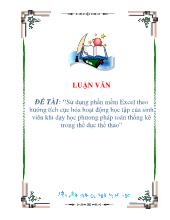Sửdụng phần mềm Excel theo hướng tích cực hóa hoạt động học tập của sinh viên khi dạy học phương pháp toán thống kê trong thể dục thể thao