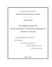 Thử nghiệm dự báo hạn mùa một số chỉ số khí hậu cực đoan bằng mô hình regcm cho khu vực Việt Nam