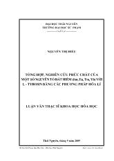 Tổng hợp, nghiên cứu phức chất của một số nguyên tố đất hiếm (Sm, Eu, Tm, Yb) với L  –   TYROSIN bằng các phương pháp hóa lí