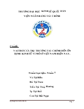 Vai trò của thị trường tài chính đến ổn định kinh tế vĩ mô ở việt nam hiện nay