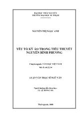 Yếu tố kỳ ảo trong tiểu thuyết Nguyễn Bình Phương
