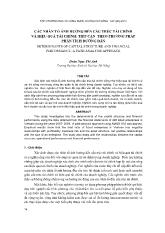 Các nhân tố ảnh hưởng đến cấu trúc tài chính và hiệu quả tài chính: tiếp cận theo phương pháp phân tích đường dẫn