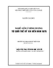 Nghề gốm ở Bình Dương từ cuối thế kỷ XIX đến năm 1975
