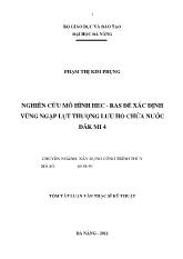 Nghiên cứu mô hình hec - Ras để xác định vùng ngập lụt thượng lưu hồ chứa nước Đăk Mi 4