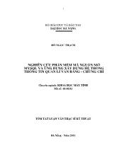 Nghiên cứu phần mềm mã nguồn mở MYSQL và ứng dụng xây dựng hệ thống thông tin quản lí văn bằng - Chứng chỉ