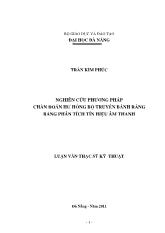 Nghiên cứu phương pháp chẩn đoán hư hỏng bộ truyền bánh răng bằng phân tích tín hiệu âm thanh