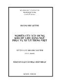 Nghiên cứu xây dựng kho dữ liệu song ngữ phục vụ xử lý Tiếng Việt