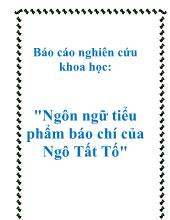 Ngôn ngữ tiểu phẩm báo chí của Ngô Tất Tố