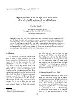 Ngữ điệu Anh Việt và ngữ điệu Anh Anh, nhìn từ góc độ ngôn ngữ học đối chiếu