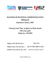 Phân tích đánh giá chiến lược của đại học y dược thành phố Hồ Chí Minh đến năm 2015
