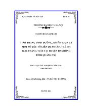 Tình trạng dinh dưỡng, nhiễm giun và một số yếu tố liên quan của trẻ em 12-36 tháng tuổi tại huyện Đakrông tỉnh Quảng Trị