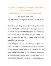 Về hiện tượng hình sự hóa các quan hệ kinh tế, dân sự trong lĩnh vực tín dụng ngân hàng