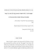 Đánh giá tài nguyên đất đai theo phương pháp của FAO phục vụ cho quy hoạch phát triển nông -Lâm nghiệp ở vùng đồi núi Lệ Ninh, Tỉnh Quảng Bình