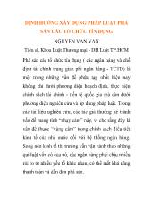 Định hướng xây dựng pháp luật phá sản các tổ chức tín dụng