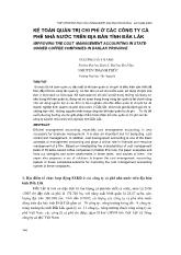 Kế toán quản trị chi phí ở các công ty cà phê nhà nước trên địa bàn tỉnh Đắk Lắk