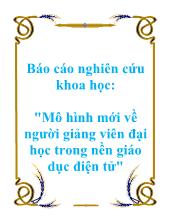 Mô hình mới về người giảng viên đại học trong nền giáo dục điện tử