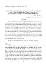 Nghiên cứu thực trạng và các quyền trên đất lâm nghiệp được giao cho hộ gia đình quản lý và sử dụng tại xã Phú Vinh, huyện A Lưới, tỉnh Thừa Thiên Huế