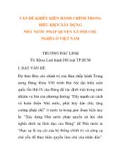 Vấn đề khiếu kiện hành chính trong điều kiện xây dựng nhà nước pháp quyền xã hội chủ nghĩa ở Việt Nam