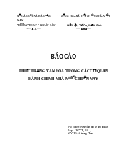 Báo cáo Thực trạng văn hóa trong các cơ quan hành chính nhà nước hiện nay