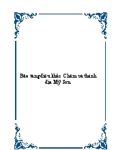 Bảo tàng điêu khắc Chăm và thánh địa Mỹ Sơn