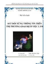 Bất đối xứng thông tin trên thị trường giao dịch việc làm