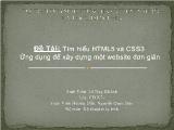 Đề tài Tìm hiểu HTML5 và CSS3 Ứng dụng để xây dựng một website đơn giản