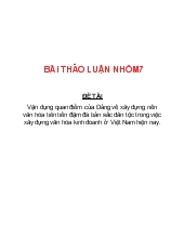 Đề tài Vận dụng quan điểm của Đảng về xây dựng nền văn hóa tiên tiến đậm đà bản sắc dân tộc trong việc xây dựng văn hóa kinh doanh ở Việt Nam hiện nay