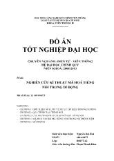 Đồ án Nghiên cứu kĩ thuật mã hoá tiếng nói trong di động