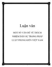 Luận văn Một số vấn đề về trách nhiệm dân sự trong pháp luật phong kiến Việt Nam