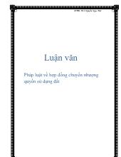 Luận văn Pháp luật về hợp đồng chuyển nhượng quyền sử dụng đất