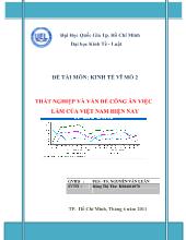 Thất nghiệp và vấn đề công ăn việc làm của Việt Nam hiện nay