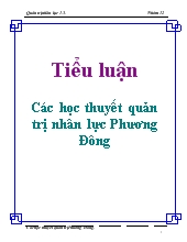 Tiểu luận Các học thuyết quản trị nhân lực Phương Đông