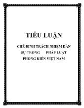Tiểu luận Chế định trách nhiệm dân sự trong pháp luật phong kiến Việt Nam