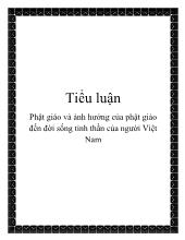 Tiểu luận Phật giáo và ảnh hưởng của phật giáo đến đời sống tinh thần của người Việt Nam