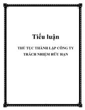 Tiểu luận Thủ tục thành lập công ty trách nhiệm hữu hạn